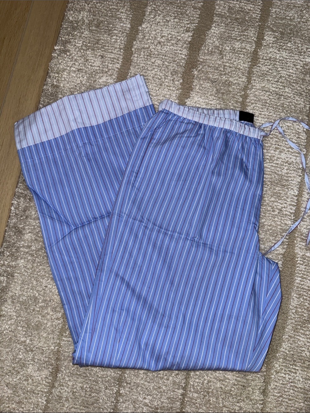 Zara Blue Pinstripe Wide Leg Pants